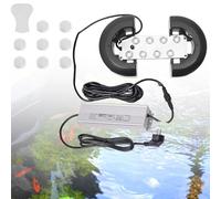 Kensbro 8 Teste Nebulizzatore Ultrasonico, 300W Alimentatore Impermeabile Nebulizzatore ad Ultrasuoni, Nebbia per Laghetto con Boa, Adatto per Stagni, Giardinaggio Serre Matrimoni Halloween(5 Metri)