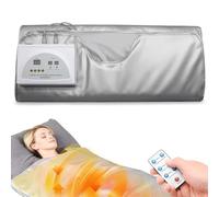 Kensbro Coperta per sauna a infrarossi, portatile, con regolazione della temperatura a 2 zone, con telecomando, coperta a infrarossi per la casa e il salone di bellezza (180 x 80 cm)