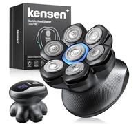 kensen Rasoio Testa Calva Uomo Zero Assoluto 2 Velocità 7D Rasoio Capelli Uomo 0 mm Impermeabile Cordless 100 Minuti di Autonomia Rasoio Elettrico Testa Calva Uomo con Display LED & USB-C Nero