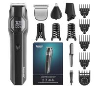 Kensen Kit Tagliacapelli Uomo Professionale 210 Min di Autonomia Macchinetta per Capelli IPX6 Wet & Dry Regolabarba Uomo con Rifinitore Corpo & Naso & Orecchie Per Tutto Il Corpo 6000 & 7000 Giri/Min