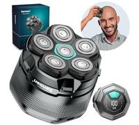 kensen Rasoio Elettrico Testa Calva Uomo 6D Rasoio Capelli Uomo 0 mm 160 Minuti di Autonomia Rasoio Testa Calva Fluttuante Impermeabile Cordless con Rasoio Testa Magnetiche & Porta di Carica USB-C