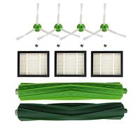 KENSHIRE 9 pezzi di ricambio i7 compatibili con iRobot Roomba serie i7 kit di rifornimento i7+ E5 E6 E7 rulli in gomma spazzola laterale filtri HEPA kit accessori