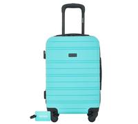 kensie Bagaglio a mano rigido con peonie da 56 cm, con targhetta identificativa, blu piscina, 55,9 cm, bagaglio a mano rigido con etichetta identificativa, Blu piscina