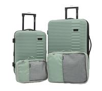kensie Hillsboro - Set di 4 valigie e borse da viaggio da donna, Granito Verde, Hillsboro - Set di 4 valigie e borse da viaggio