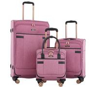 kensie Hudson Softside - Set di 3 spinner, Mellow Mauve, 3-Piece Set (16/20/28), Hudson Softside - Set di 3 bagagli