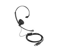Kensington Cuffie Mono USB Regolabili con Microfono con Cancellazione del Rumore e Controllo del Volume, Adatte a Videochiamate e Conferenze da Remoto
