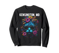 Kensington - Gatto del Maryland con Occhiali da Sole e Fiori Felpa