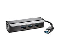 Kensington K33982WW Adattatore porta Ethernet UA3000E, Adattatore da USB 3.0 a Ethernet 10/100 con 3 porte USB