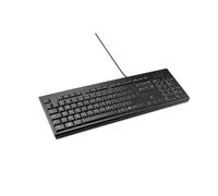 Kensington K63727ES - Tastiera KB100 EQ con cavo, QWERTY, compatibile con Windows e macOS, design compatto, resistente ai liquidi, custodia e tasti con 60% plastica riciclata post-consumo*