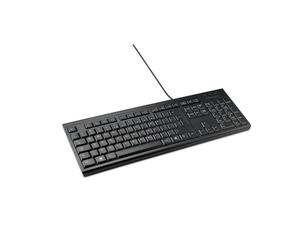 Kensington K63727ES - KB100 EQ Tastiera con cavo, QWERTY, design compatto, resistente ai liquidi, custodia e tasti con 60% plastica riciclata, post-consumo, sostenibile standard