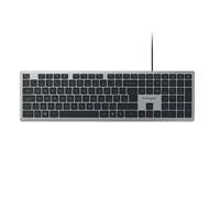 Kensington KB515 EQ Tastiera cablata, USB-C/USB-A Plug-and-Play, tastiera silenziosa full size, layout QWERTY UK, tasto AI Copilot, compatibile con Windows Mac PC, laptop, grigio siderale