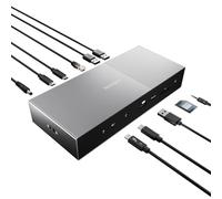 Kensington SD5000T5 EQ Thunderbolt 5 Docking station, triplo monitor 8K/4K, lettore di schede SD e Micro SD, Potenza alimentazione 140W, 3x Thunderbolt 5, Ethernet e USB 3.2 Gen2 - Grigio (K35201EU)