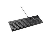 Kensington Tastiera cablata KB100 EQ, QWERTY, compatibile con Windows e MacO, design sottile a prova di fuoriuscite, custodia esterna e copritasti composti per il 64% da contenuto riciclato