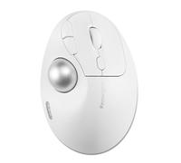 Kensington TB450 Mouse Trackball wireless, Bluetooth LE e connessione 2,4 GHz, 4 opzioni DPI, per collegare fino a 3 dispositivi (K72179WW), bianco-argento