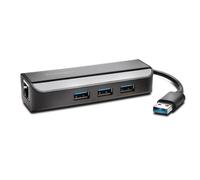 Kensington UA3000E Adattatore Ethernet e hub a 3 porte USB 3.0 - Nero NEW