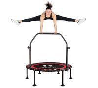 Kensone - Mini trampolino rimbalzante per adulti da 101,6 cm, con elastico elastico, 204 kg, silenzioso, con manubrio regolabile con schiuma, trampolino fitness per allenamento in giardino/palestra,