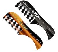 Kent 81T Bundle - Pettine tascabile per barba e baffi da gentiluomo, misura piccola per toelettatura e styling dei peli del viso, taglio a sega, in acetato di cellulosa, lucidato a mano, realizzato a