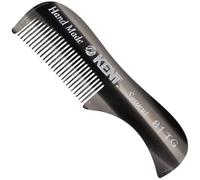 KENT A 81T Graphite X-Small - Pettine tascabile per barba e baffi, dentatura fine, per la cura e lo styling dei peli del viso, realizzato a mano in acetato di cellulosa di qualità, tagliato a mano
