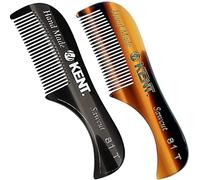 Kent A 81T - Pettine tascabile per barba e baffi da uomo, misura piccola, tascabile, per toelettatura e styling dei peli del viso. Taglio a sega, lucidato a mano, Made in England (confezione da 2
