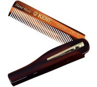 Kent Pettine per capelli tascabile, pieghevole, a denti fini, 20T, 100 mm, confezione da 1