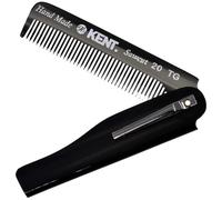 Kent Pettine tascabile pieghevole in grafite nera 20T per uomo, a denti fini, per la toelettatura di tutti i giorni, per acconciare capelli, barba o baffi, da usare asciutto o con balsami, taglio a