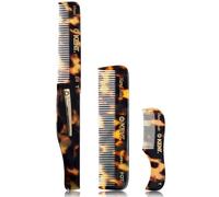 Kent Pettini per uomo Set di pettini da barba, pettine pieghevole per barba da uomo per viaggi e cura della casa, pettine per baffi per uomo, mini pettine da barba per uomo, pettine KENT fatto a mano