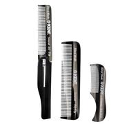 Kent Set di pettini pieghevoli per barba e baffi, mini pettini per toelettatura, viaggio e cura fatta a mano