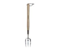 Kent & Stowe Forchetta lunga da giardino - Forcone giardinaggio in acciaio inossidabile, rastrello con manico lungo in frassino, lunghezza: 58,5 cm
