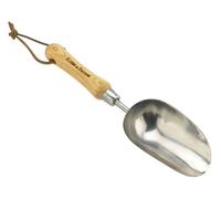 Kent & Stowe Paletta per invasatura manuale in acciaio inox, paletta compatta per compost e terreno, attrezzi da giardino classici tutto l'anno in acciaio inossidabile e legno di frassino