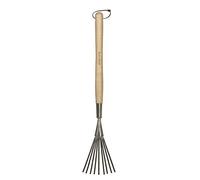 Kent & Stowe Scopa lunga da giardino – Rastrello in acciaio inossidabile, manico frassino 62,5 cm