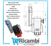 Kenta Motoriduttore Albero Cavo per Stufa a Pellet 220V 50/60Hz TMC CADEL KARMEK