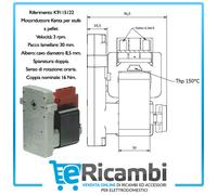 Kenta Motoriduttore Albero Cavo per Stufa a Pellet 220V 50/60Hz TMC CADEL KARMEK