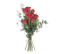 KENTIS - Bouquet di 8 Rose Rosse - Rose Fresche a Domicilio con Biglietto Personalizzato - Mazzo di Fiori Veri