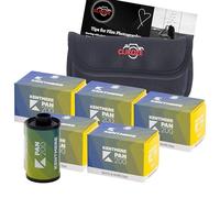 Kentmere Pan 200 - Pellicola nera e bianca, 35 mm, confezione da 5 (5 x 36 esposizioni), ISO 200, pellicola monocromatica negativa monocromatica con custodia protettiva Clikoze