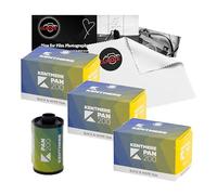 Kentmere Pan 200 - Pellicola nera e bianca, 35 mm, confezione tripla (3 x 36 esposizioni), pellicola negativa monocromatica ISO 200 monocromatica + panno in microfibra per lenti