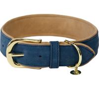 Kentucky Dogwear Dog Collar Imitation Leather, Navy/Beige - XXS (28 cm)