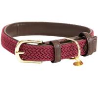 Kentucky Dogwear Plaited Nylon Dog Collar, Bordeaux - S (42 cm)