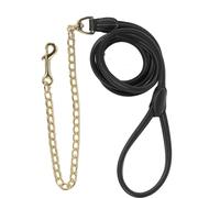 Kentucky Horsewear Faux Leather Lead with Chain, 270 cm - Black
