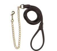 Kentucky Horsewear Faux Leather Lead with Chain, 270 cm - Brown