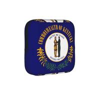 Kentucky State Flag American Flag Borsa compatta per assorbenti igienici da donna, portatile ed elegante, con cerniera per il trasporto quotidiano