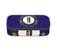 Kentucky State Flag - Astuccio grande capiente per cancelleria, con cerniera, per ragazzi, ragazze, studenti, scuola, Nero , Taglia unica, Valigia
