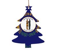 Kentucky State Flag Ornamenti in legno per albero di Natale a forma di albero di Natale, 1 pezzo, decorazioni vintage per la casa e le vacanze
