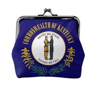 Kentucky State Flag Print Compact Coin Purse 11,5 x 10,5 cm carino mini portafoglio con chiusura a bacio sacchetto impermeabile