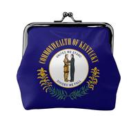 Kentucky State Flag Print Kiss Lock portamonete da donna, mini portafoglio per carte e rossetto, borsa compatta morbida