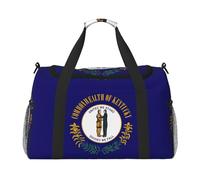 Kentucky State Flag stampa bagaglio a mano per donne uomini borsa a tracolla weekender per yoga viaggio must-have, nero, Taglia unica
