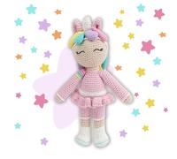 Kenuak® Bambola Unicorno all’Uncinetto Rosa, Figura Unicorno all’Uncinetto Fatta a Mano, Personaggio Amigurumi, Regali Originali all’Uncinetto per Bebè