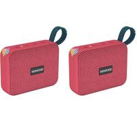 Kenwood AS-60BT-V Speaker Bluetooth Portatile 5W con TWS Stereo, IPX7 Waterproof, Radiatore Passivo, Effetto LED, Batteria Ricaricabile fino a 8,5h, design compatto e leggero, connessione 10m, Rosso