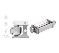 Kenwood KMX750WH Impastatrice Planetaria Kitchen Machine kMix, Robot da Cucina Mixer & KAX980ME Accessorio Sfogliatrice per Impastatrice Planetaria, Acciaio Inossidabile, Argento