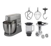 Kenwood KVL4170S Impastatrice Planetaria Chef XL, Robot da Cucina Mixer, con Frullatore e Tritacarne, 1200 W, 6.7 Litri, Acciaio, Argento