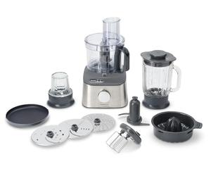 Kenwood Multipro Compact Plus FDM313SS Robot da cucina, Bilancia Digitale Integrata, Ciotola 1.2L, Tritatutto e Frullatore in Vetro, 3 Dischi in acciaio, sbattitore doppia frusta, Spremiagrumi